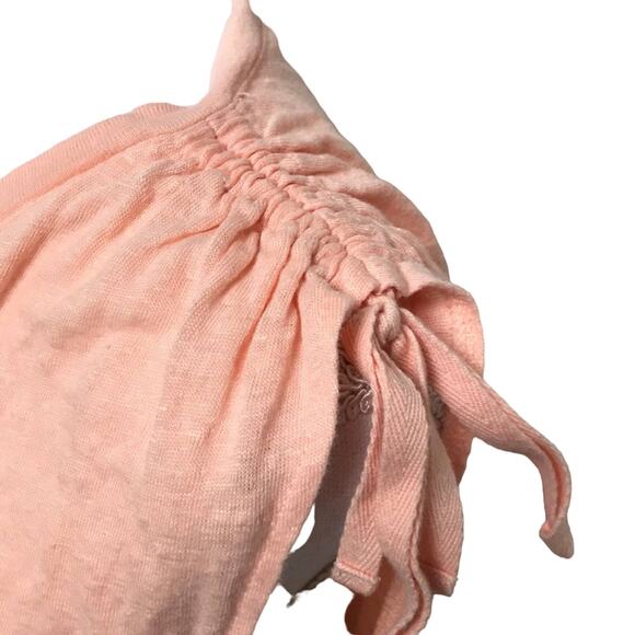Sanctuary Nora Tiered Hem Linen Sleeveless Shirt Tee Peach Ruched Small - Picture 3 of 7
